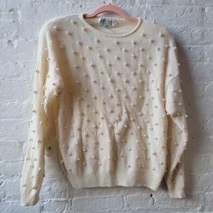 Women's vintage pearl sweater